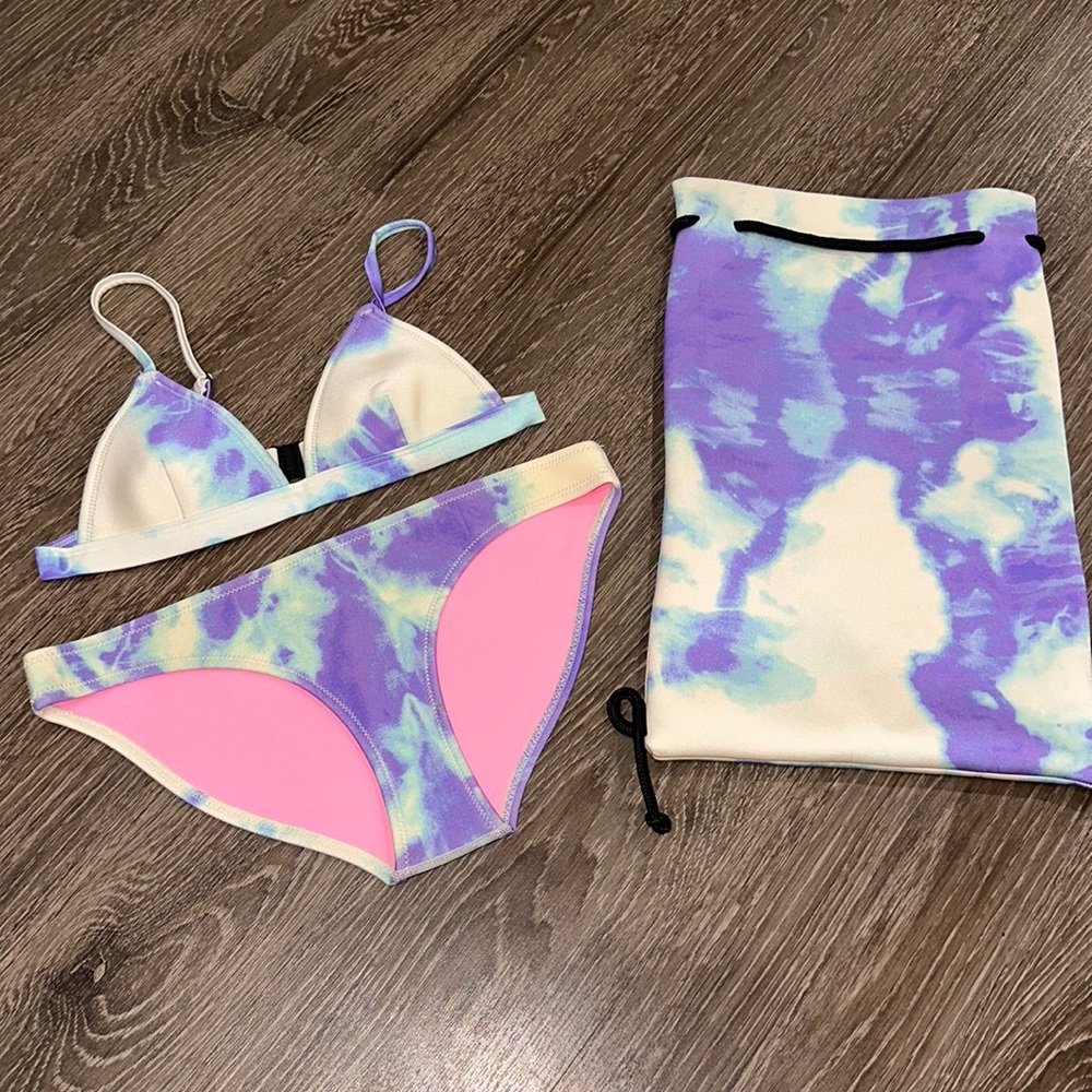 Triangl Bibi Luna Tie Dye Bathing Suit with Matching Bag